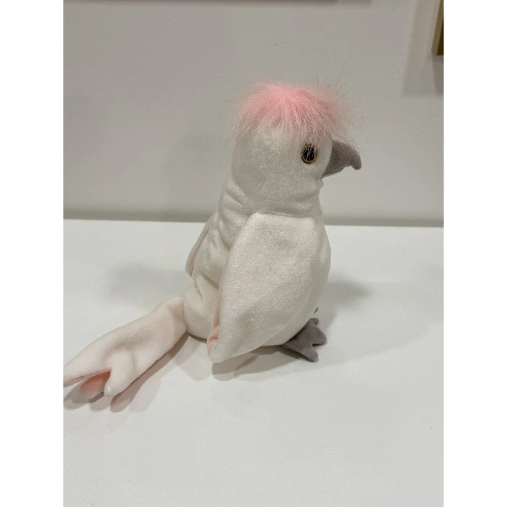 Ty Beanie Babies Kuku Cockatoo Bird With Tags *RARE ERRORS*